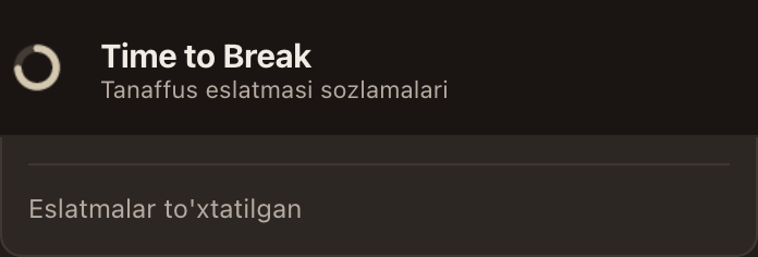 Kengaytma oynasi: eslatmalar to'xtatilgan.